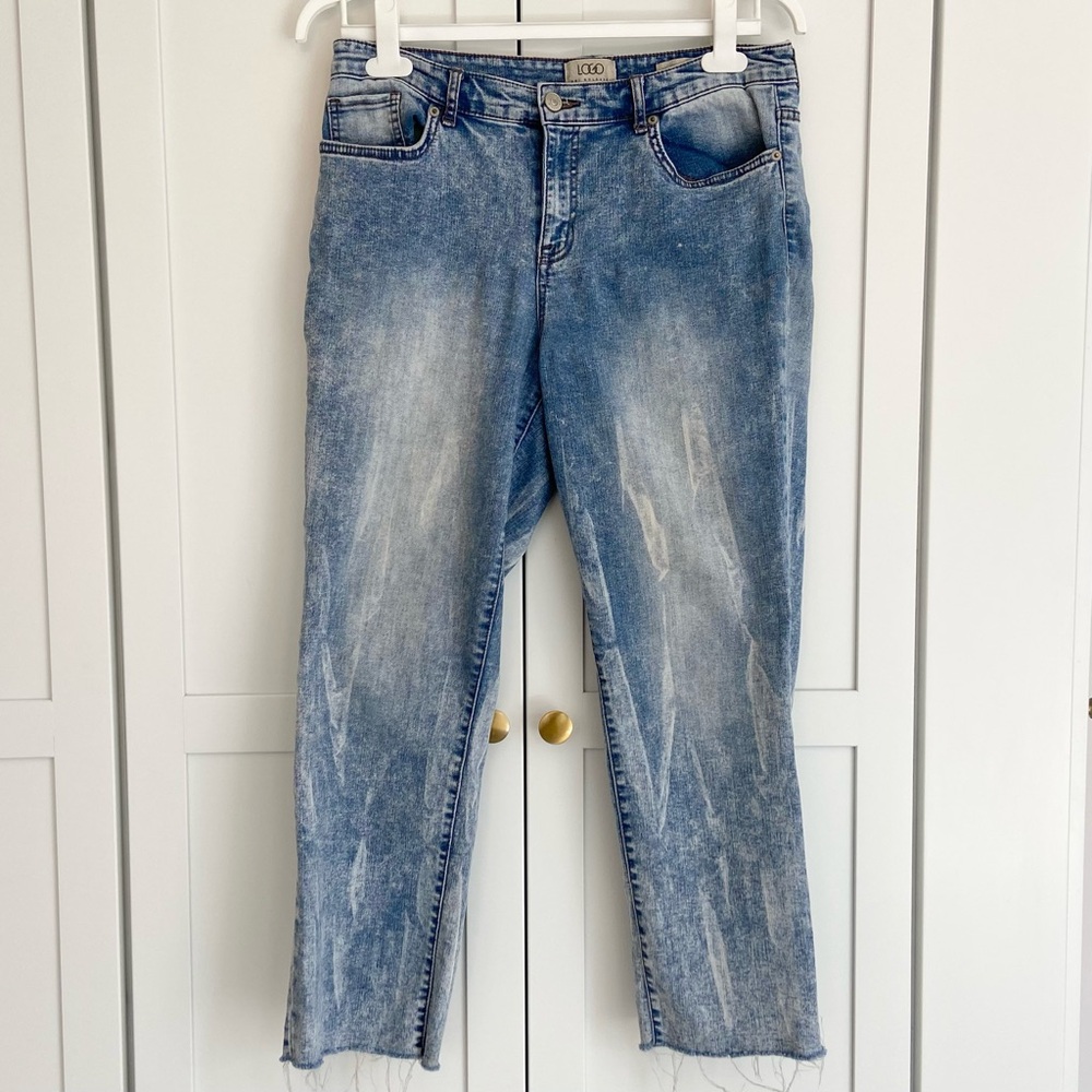 LOGO by Lori Goldstein Straight Leg Ankle Jeans Size 12